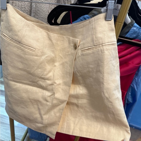 Anine Bing Linen yellow skirt size small -NWT retail $200 - Picture 3 of 11